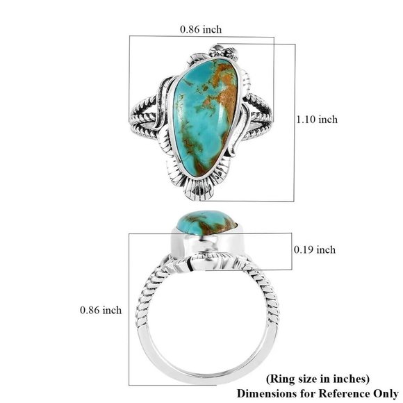 Artisan Crafted Royston Turquoise Solitaire Ring Sterling Silver 8.65ctw  SIZE 6 - Picture 12 of 12